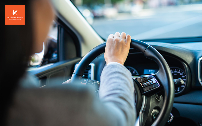 person driving a car